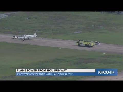 Watch: Plane towed from Hobby Airport runway