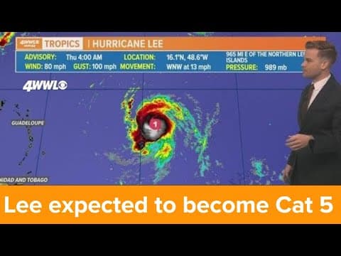 Thursday morning tropical update: Lee expected to near Cat 5 this weekend