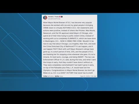 Trump praises Mayor Bowser for helping bring crime down