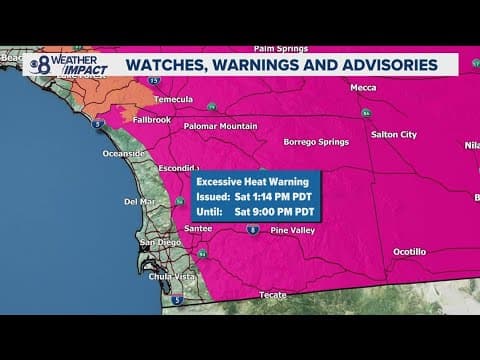 San Diego's coast is cooler, but deserts exceed triple digit temps