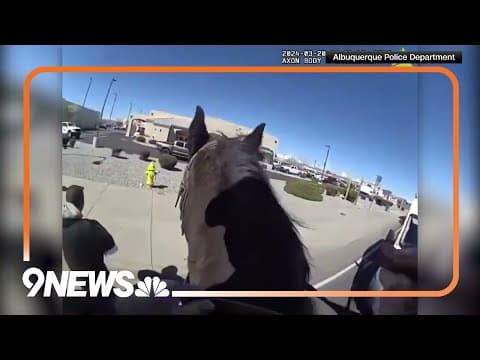 Police on horseback chase suspected thief in New Mexico