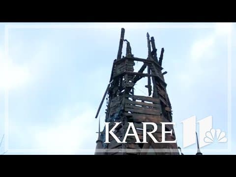 St. Paul steeple catches fire after suspected lightning strike