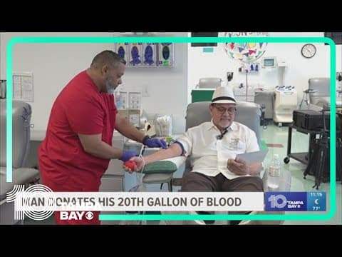 Tampa man donates 160th pint of blood, totaling 20 gallons