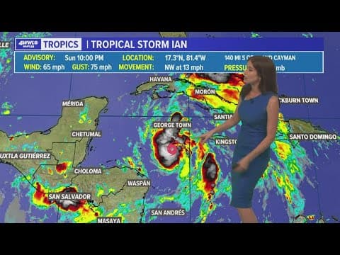 Sunday 10 PM update: Tropical Storm Ian strengthens, heads northwest