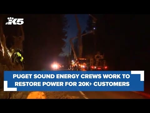 Puget Sound Energy working to restore power following a night of wind storms
