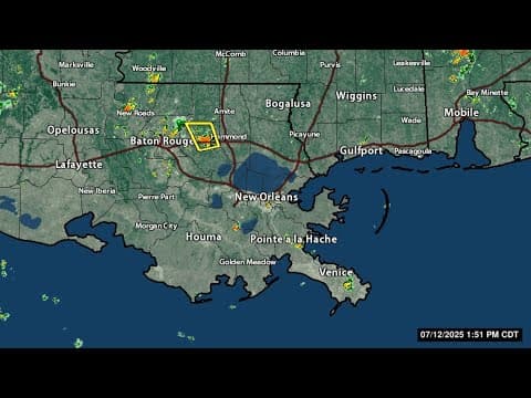 Watch Live Radar: Scattered storms move across Southeast Louisiana