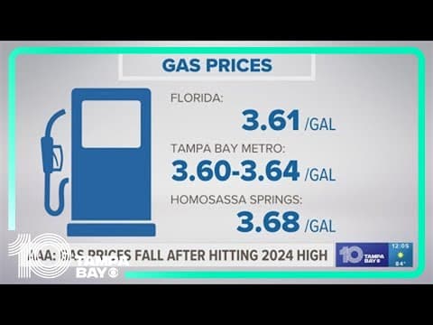 AAA: Gas prices fall after hitting 2024 high