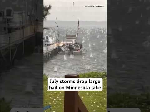 Large #hail falls on #Minnesota lake during severe storms #shorts #kare11 #weather