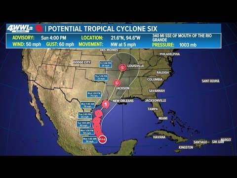 Tropical Update: PTC 6 forms in the southern Gulf
