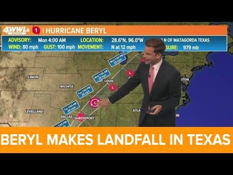 Monday, 5am Tropical Update: Hurricane Beryl hits Texas
