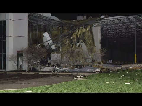 Woman rescued after partial warehouse collapse in Brownsburg during apparent tornado