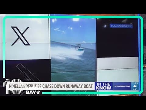 Pinellas deputy jumps onto empty boat going over 40 mph, stops it from running
