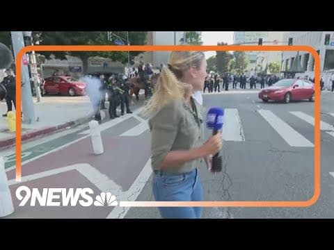 Reporter hit by nonlethal round while reporting live from L.A. protests