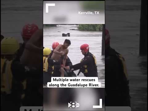 Flash flooding has overwhelmed parts of Kerrville, TX leading to multiple water rescues.
