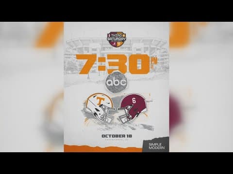No. 12 Tennessee announces kickoff time against Alabama