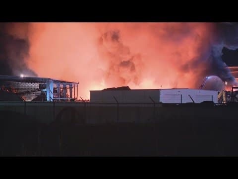 Columbus fire crews working to contain massive blaze at auto scrapyard