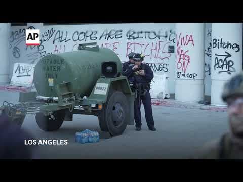 Arrests after curfew in downtown Los Angeles