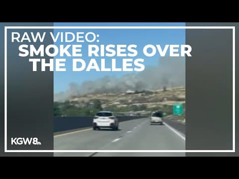 Fire in The Dalles seen from Interstate 84