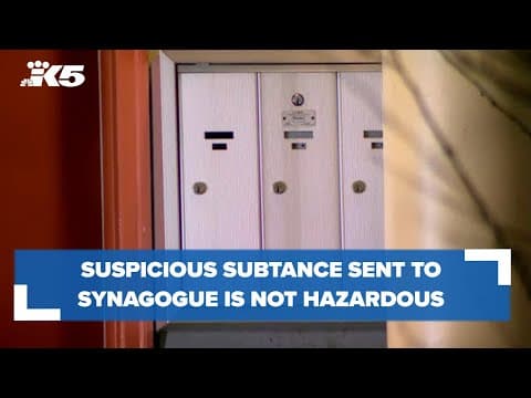 Substance contained in mail delivered to Seattle synagogue found to be not hazardous