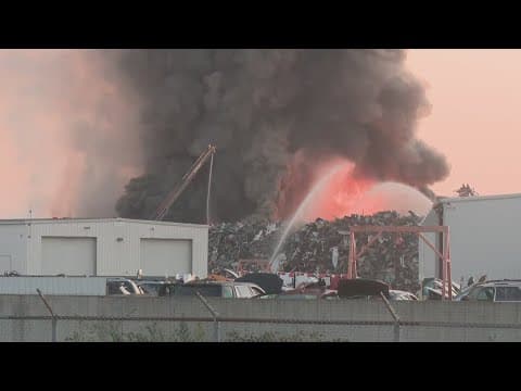 Columbus fire provides update on scrapyard fire; crews will work through the night
