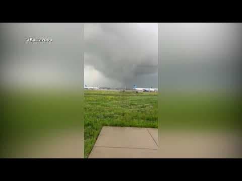 Funnel clouds spotted near O'Hare Airport in Chicago