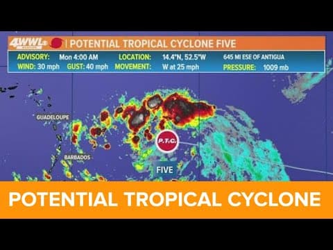 Monday 5 a.m. Tropical Update: Future Ernesto moves toward Caribbean