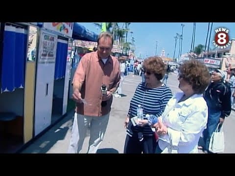 People watching at the San Diego County Fair in 2007 with Larry Himmel