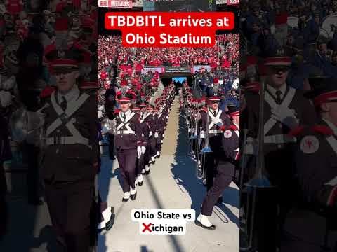 The Ohio State University Marching Band arrives at the ‘Shoe ahead of The Game