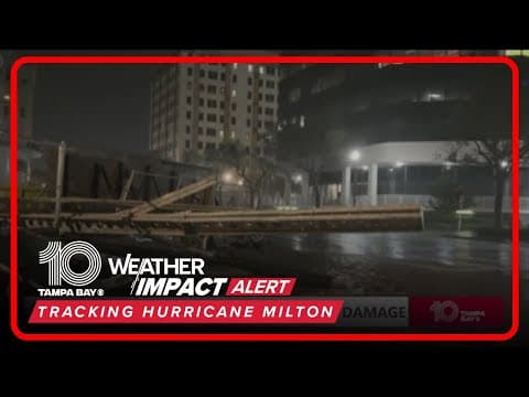 Crane collapses in Downtown St. Pete during Hurricane Milton