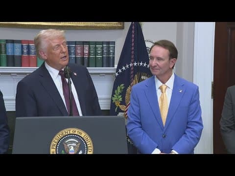President Trump, Gov. Landry deliver remarks from Washington, D.C. on new steel plant for car manufa