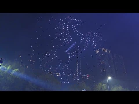 Dazzling drone show kicks off celebration welcoming Beyonce and her fans