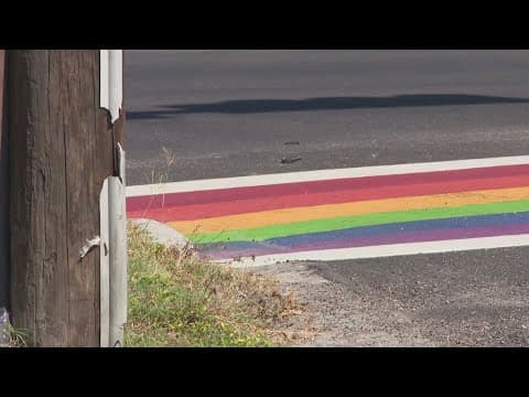 Peaceful gathering to support Pride crosswalk in Houston