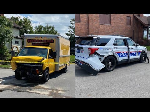 Box truck rams into police cruiser in south Columbus