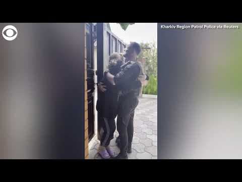 Mother reunites with patrolman son in Ukraine after 74 days apart