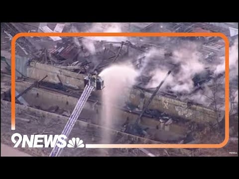 Fire on sugar mill property near Longmont in Boulder County