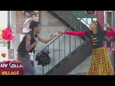 Mother and son protest through performance