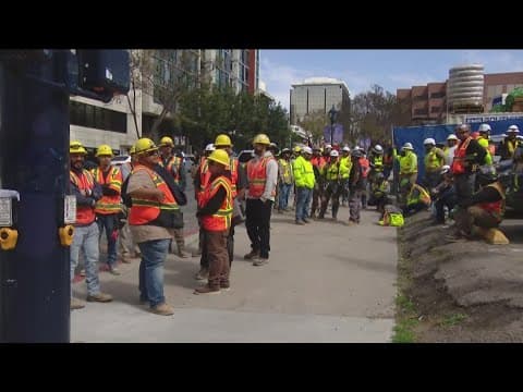 High-rise construction crews forced to evacuate downtown buildings during earthquake
