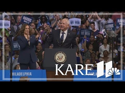 Tim Walz speaks after being introduced as Kamala Harris' running mate in Philadelphia