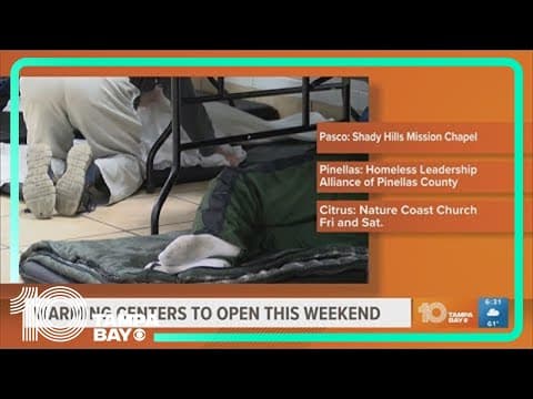 Cold weather shelters, warming centers to open across Tampa Bay area