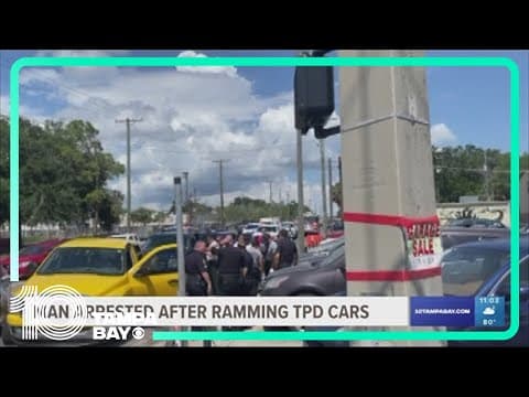 Man arrested after ramming Tampa police patrol cars