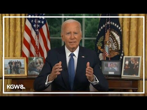 Biden delivers first Oval Office address since dropping out