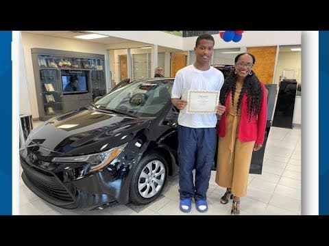 High school senior rewarded with new car