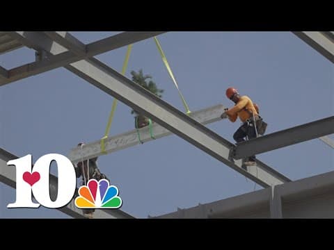 Roane State celebrates completing the frame of new health science facility