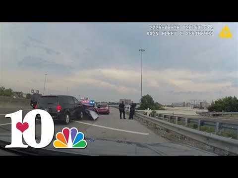 Police Video: Van slams into stopped KPD cruiser on I-40 near Alcoa Highway