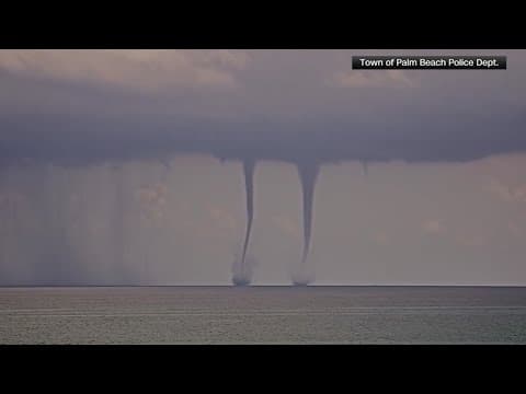 2 waterspouts caught on camera off the coast of Palm Beach, Florida