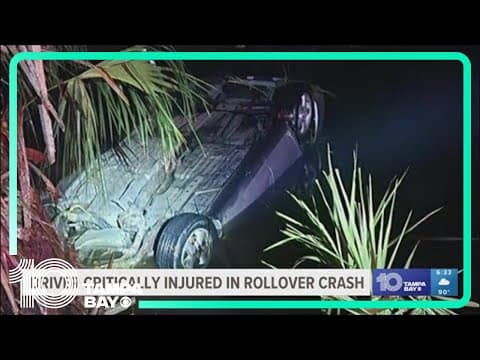 Driver critically injured after rollover crash into canal in Hernando County
