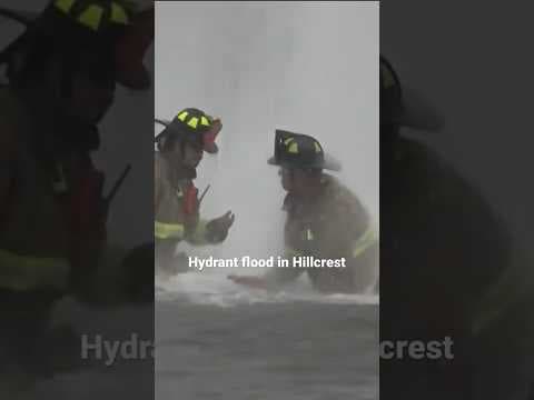 Sheared fire hydrant causes flooding in Ralphs Hillcrest parking lot, mudslide near SR-163 #sandiego