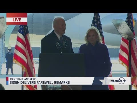 Former President Biden speaks from Joint Base Andrews in first post-presidential address