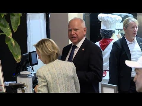 Tim Walz grabs pizza after Vice Presidential debate in New York (Oct. 1, 2024)