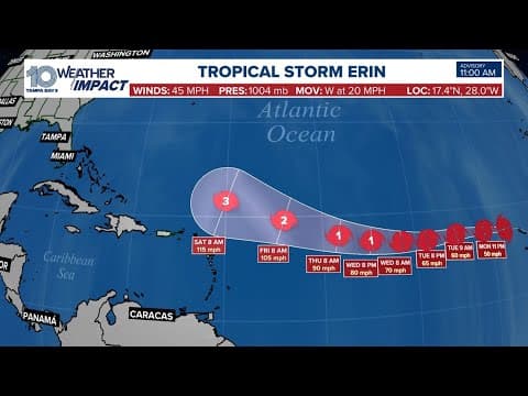 Tracking Tropical Storm Erin and other activity in the Atlantic